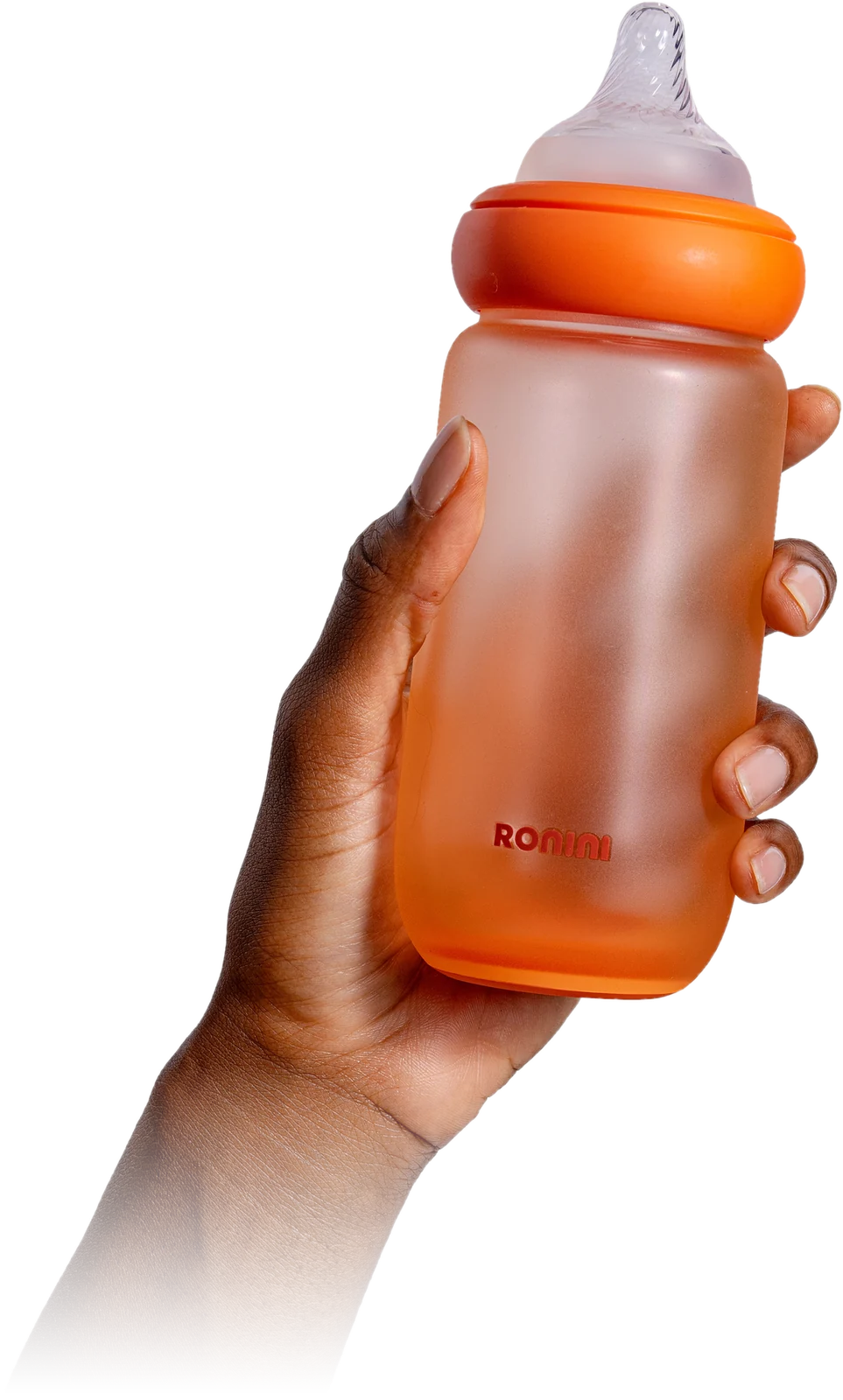 A hand holding up a Wrapped Glass Bottle.